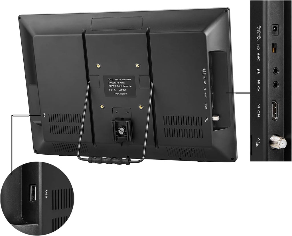 17 inch Widescreen LED Portable TV with ATSC Tuner, HDMI, USB V7802