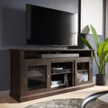 BELLEZE Modern 60 Inch Traditional Electric Fireplace TV Stand & Media Entertainment Center Console Table for TVs up to 65 Inches with Open Storage Shelves & Cabinets - Cayman (Gray Wash)