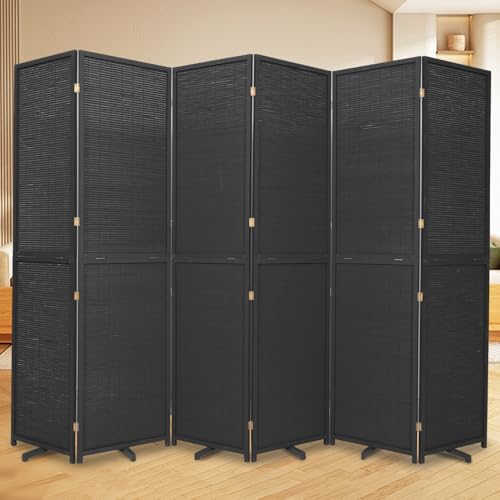 Bamboo Room Divider Folding Privacy Screen 4 Panel Brown R433280