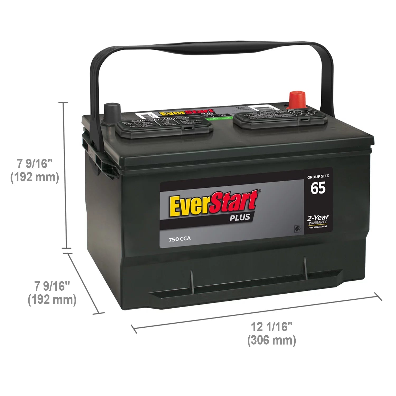 EverStart Plus Lead Acid Automotive Battery Group Size 65 12V 750 CCA X3922