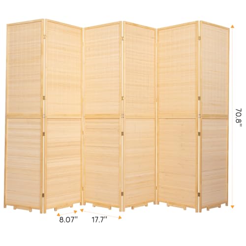 Bamboo Room Divider Folding Privacy Screen 4 Panel Brown R433280