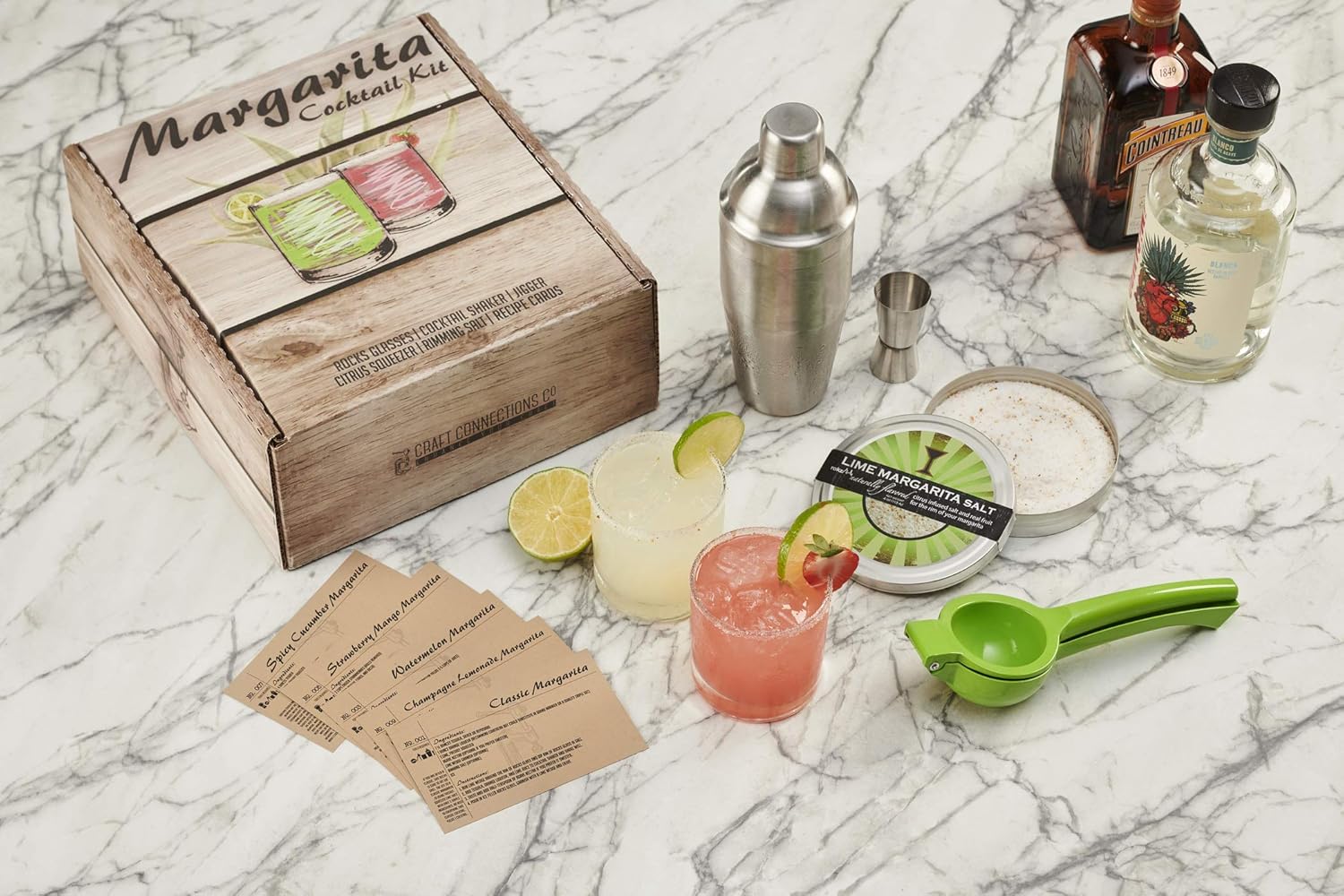 Margarita Cocktail Kit with Rocks Glasses, Shaker, Jigger & Citrus Squeezer C7008