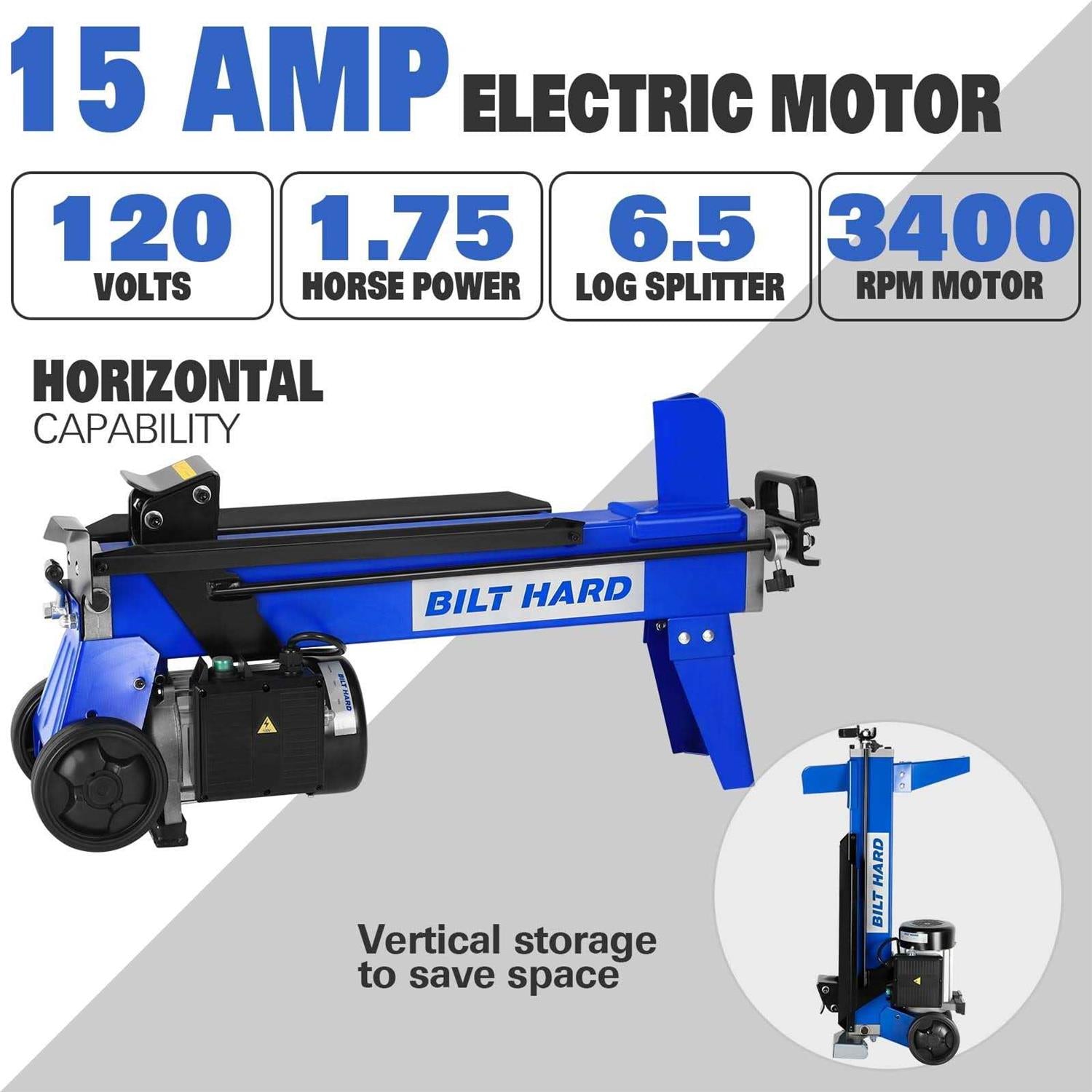 Bilt Hard Log Splitter 6.5 Ton Electric Wood Splitter P868554