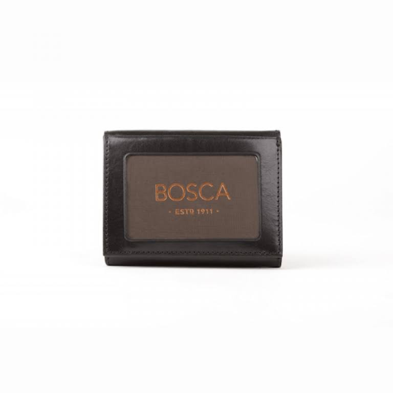 Bosca Old Leather Double ID Trifold Wallet Dark Brown G3015