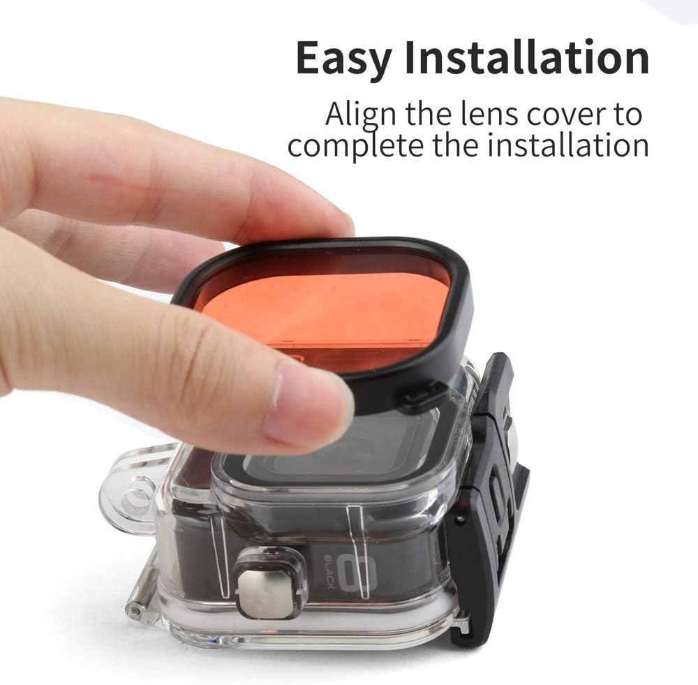 D&F Dual Handles Dome Port for GoPro Hero 8 Black, 45m Waterproof Housing M9459