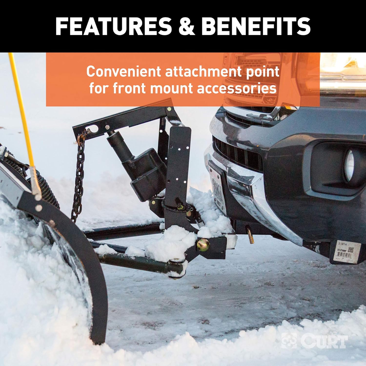 CURT 31302 2-Inch Front Receiver Hitch for Cadillac, Chevrolet, GMC Trucks & SUVs Z497
