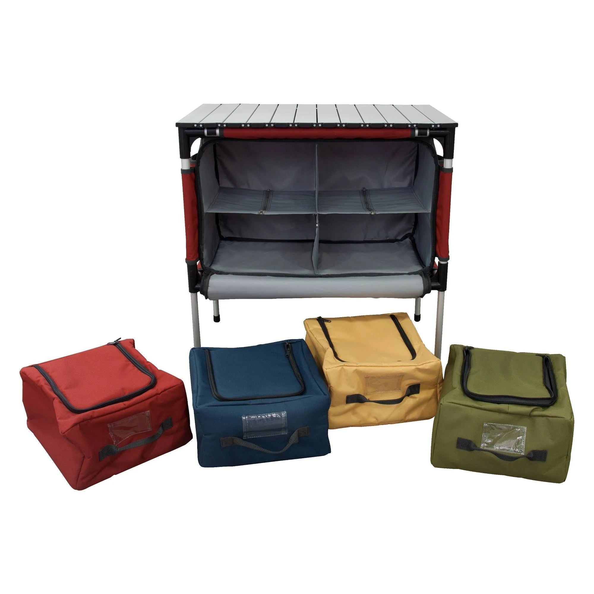 Camp Chef Mountain Series Sherpa Table & Organizer, Grey/Red O93880