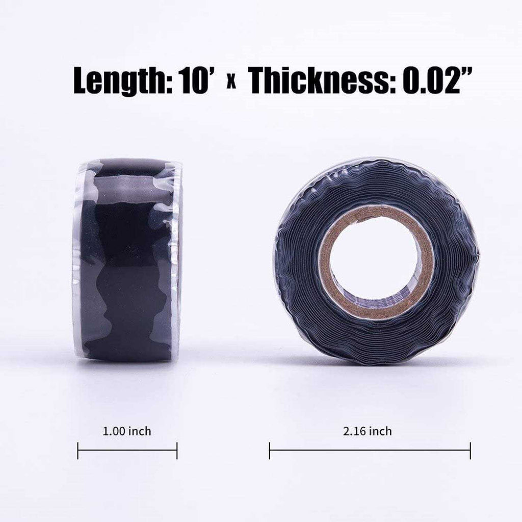 Self-Fusing Silicone Tape Black Heavy Duty Leak Proof E50134