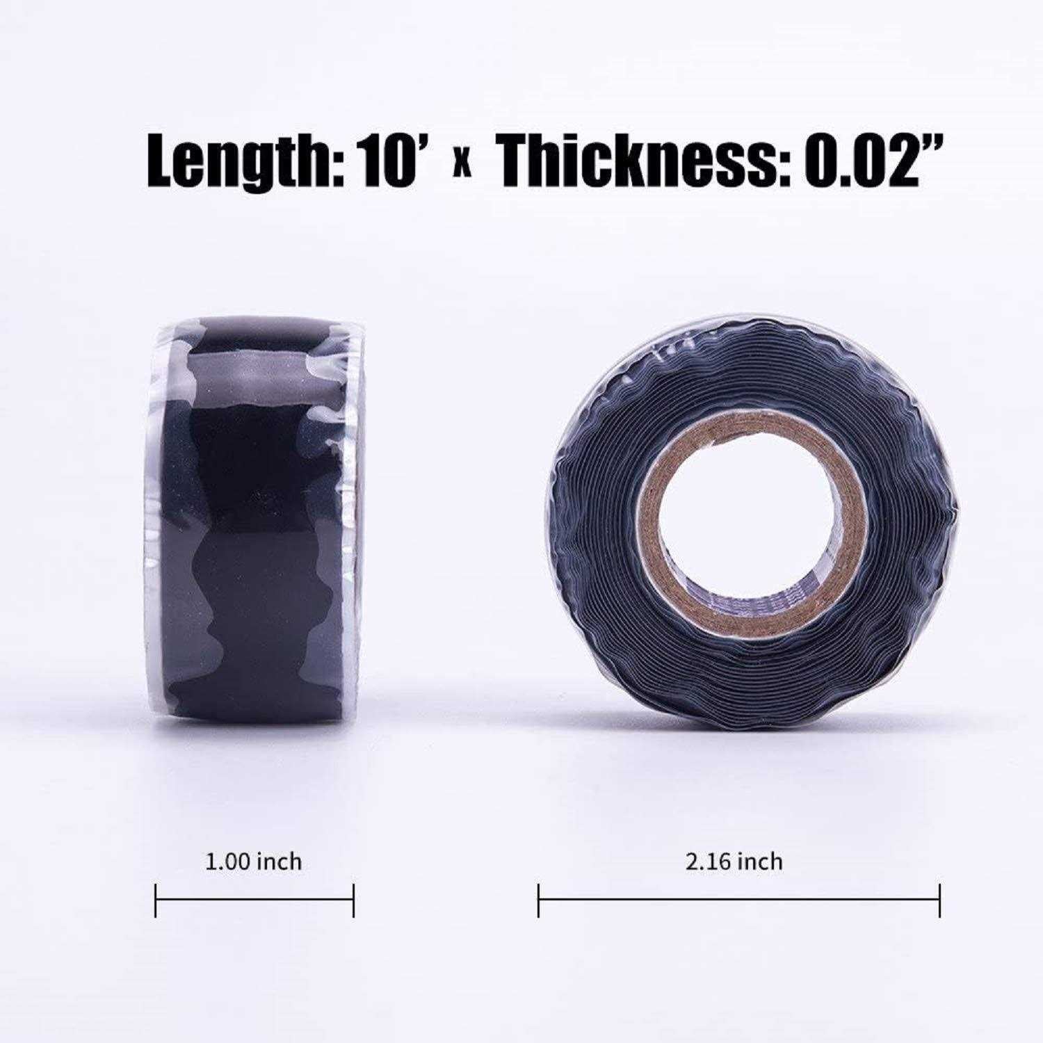 Self-Fusing Silicone Tape Black Heavy Duty Leak Proof E50134