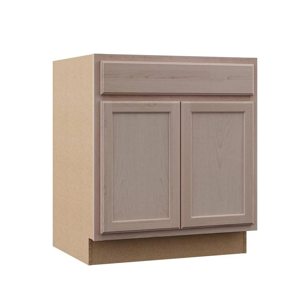 Hampton Bay Hampton Assembled 30x34.5x24 in. Base Kitchen Cabinet in Unfinished Beech