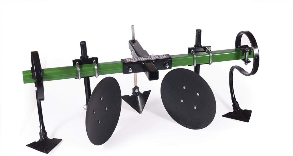 Heavy Hitch Multi-Purpose Disc Cultivator Garden Bedder Attachment with S-Tines, Green B8959