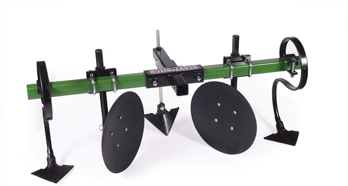Heavy Hitch Multi-Purpose Disc Cultivator Garden Bedder Attachment with S-Tines, Green B8959