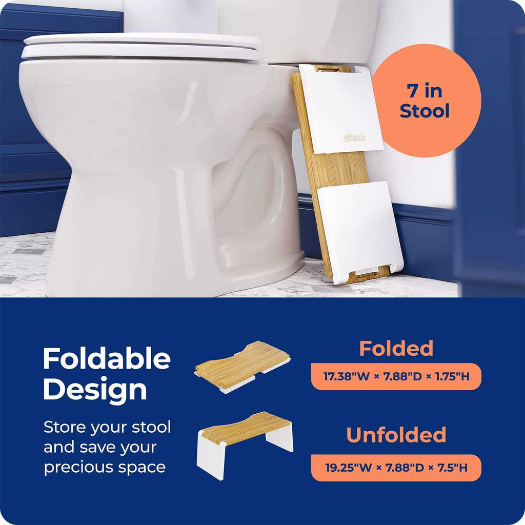 Squatty Potty Stockholm Folding Bamboo Toilet Stool, Brown R948996