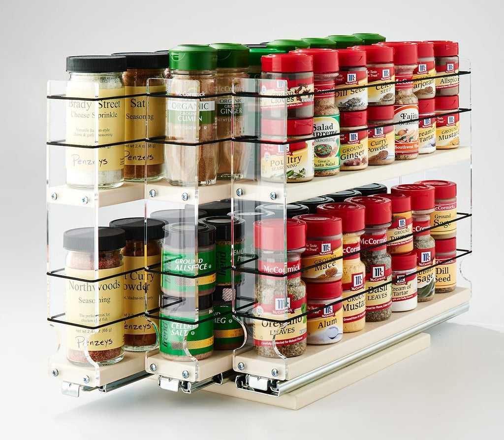 Vertical Spice 222x2x14 DC Spice Rack Cabinet Mounted 3 Drawers S619