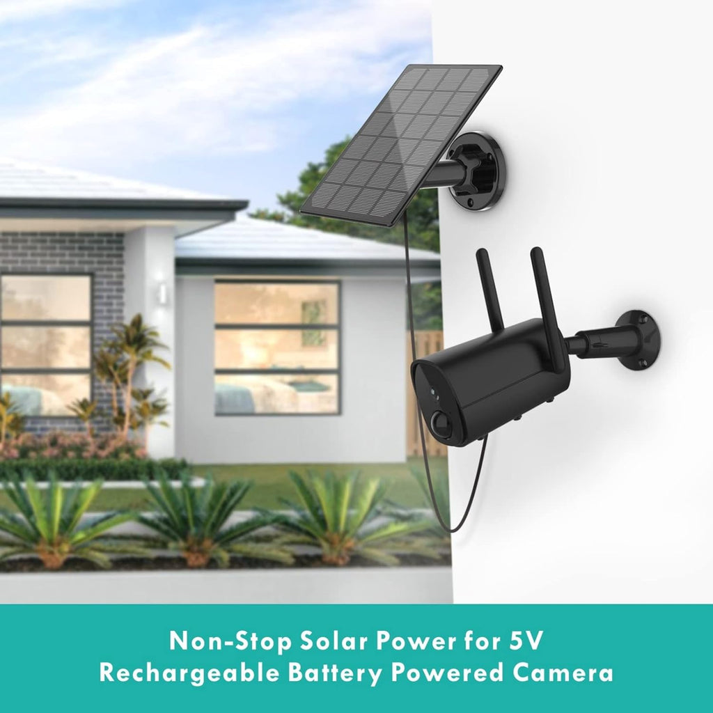 Solar Panel for Wireless Outdoor Security Camera, 5V Rechargeable, Continuous Power (No Camera) T639153