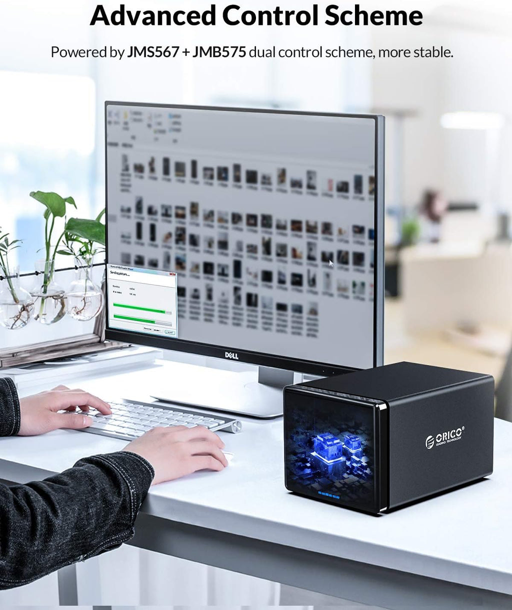 ORICO 5 Bay RAID Hard Drive Enclosure USB 3.0 to SATA for 3.5 inch HDD I643239