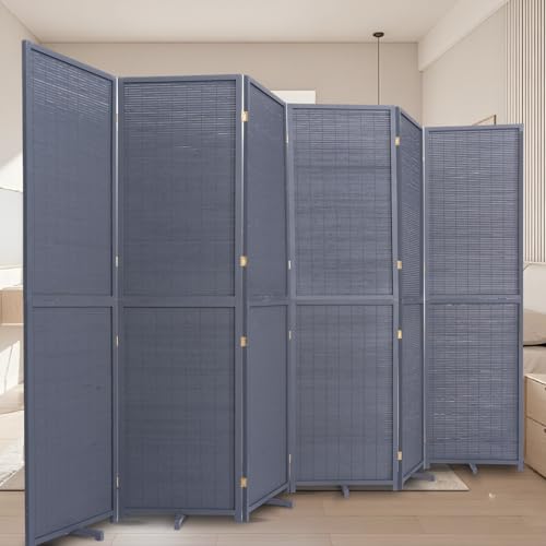 Bamboo Room Divider Folding Privacy Screen 4 Panel Brown R433280
