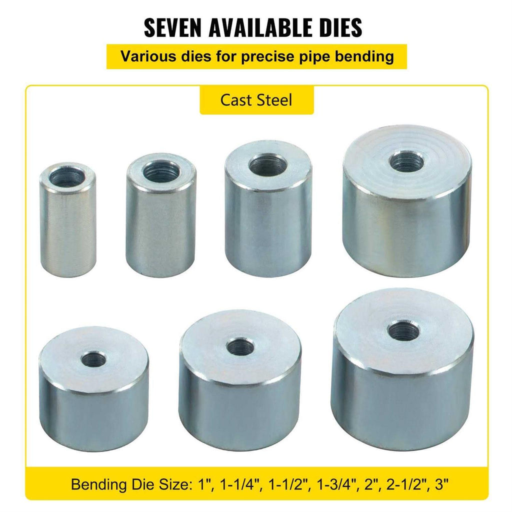 VEVOR Compact Metal Bender 1-3 Inch Bench Flat Bar Rod Bending Brake with 7 Dies P44134