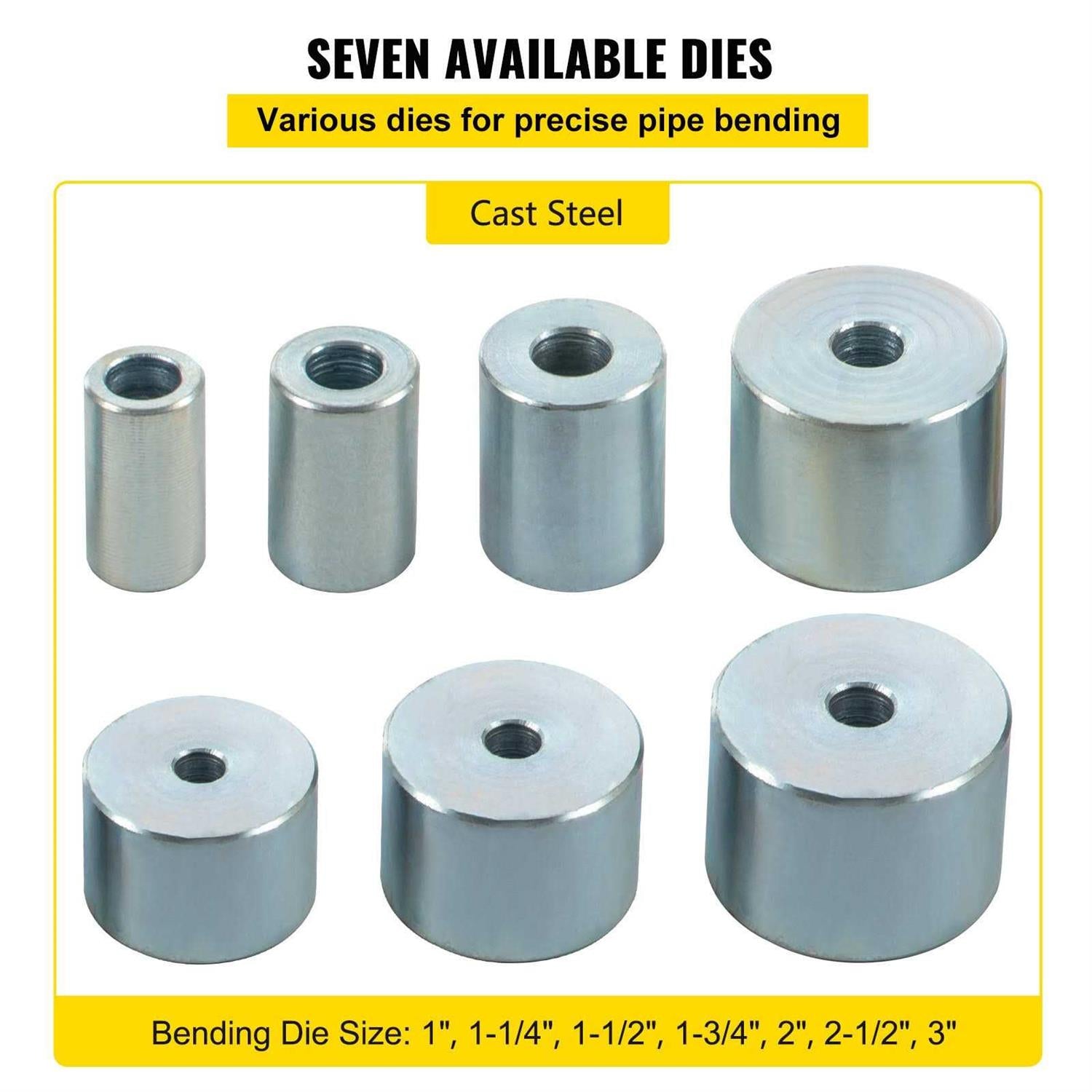 VEVOR Compact Metal Bender 1-3 Inch Bench Flat Bar Rod Bending Brake with 7 Dies P44134