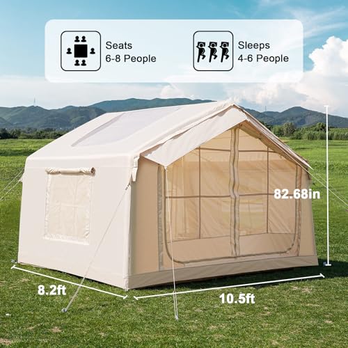 Inflatable Camping Tent with Hand Pump, Waterproof Oxford, 4-6 Person P40923