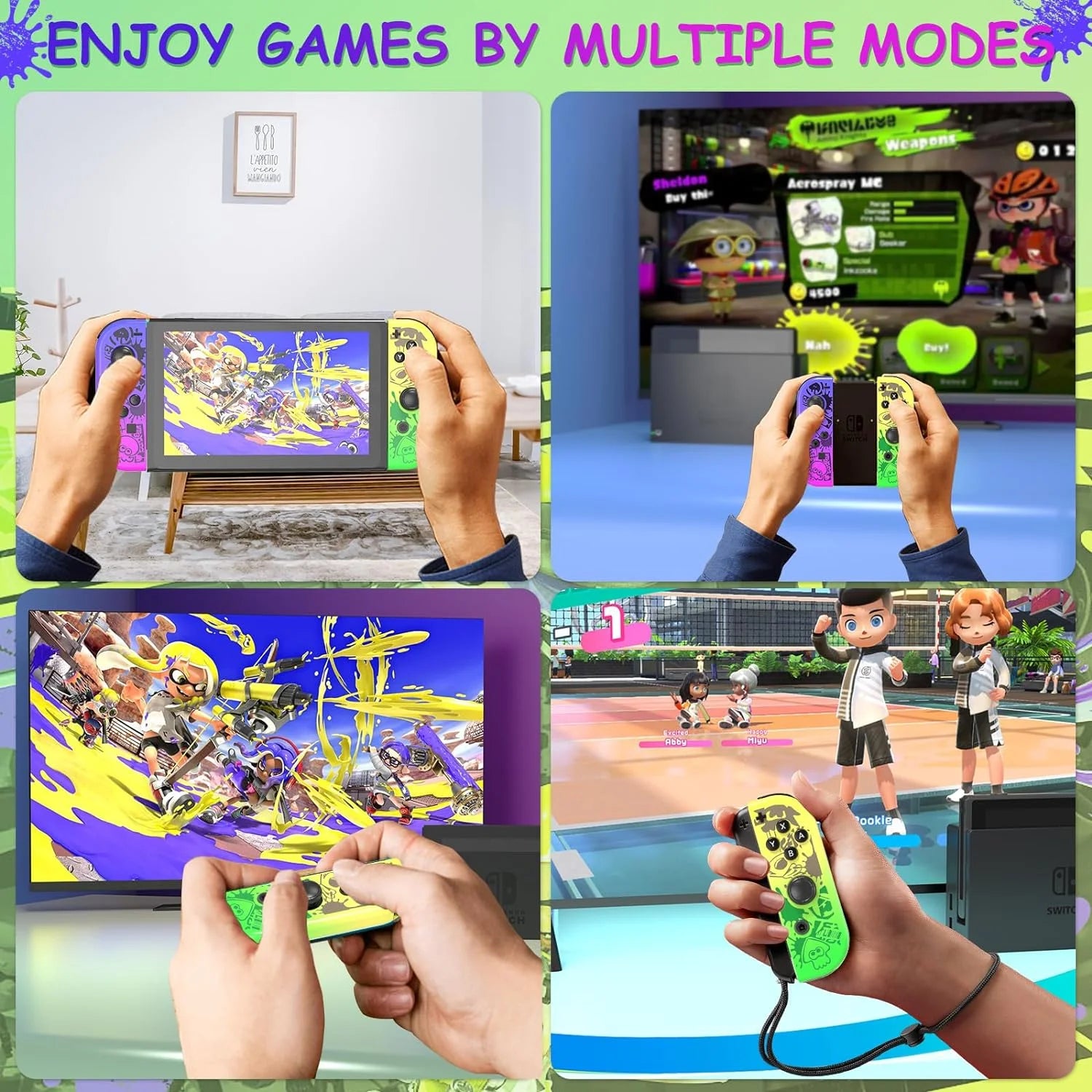 Nintendo Switch Controller Joy Con Splatoon Wireless Motion Control Q695
