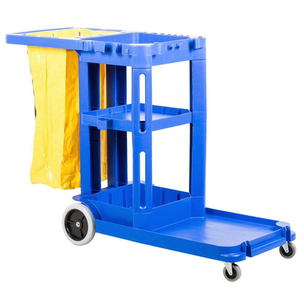 Continental 184BL Janitor Cart with Vinyl Bag