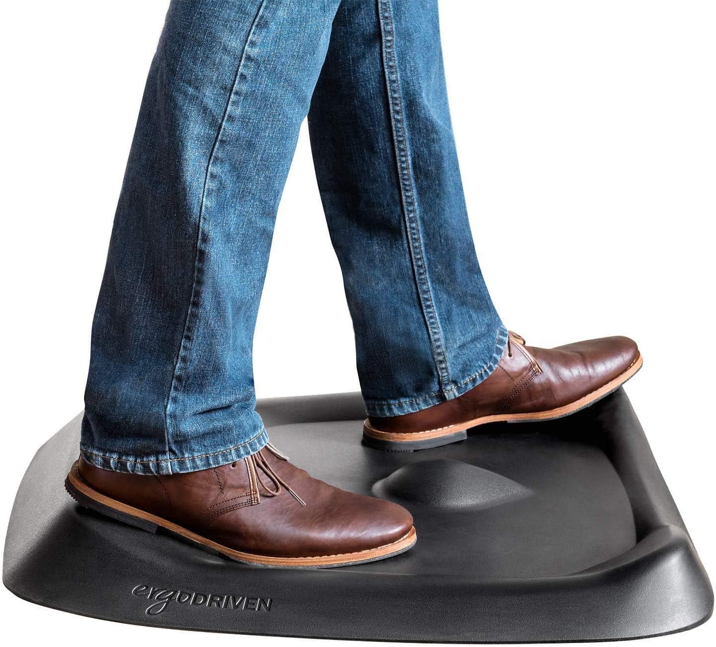 Topo Comfort Mat by Ergodriven Anti-Fatigue Standing Desk Mat, Obsidian Black G422