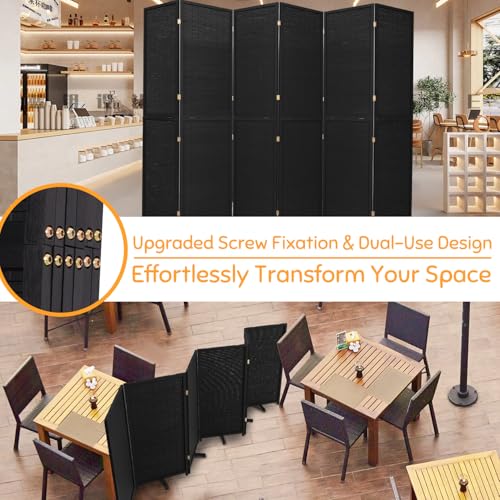 Bamboo Room Divider Folding Privacy Screen 4 Panel Brown R433280
