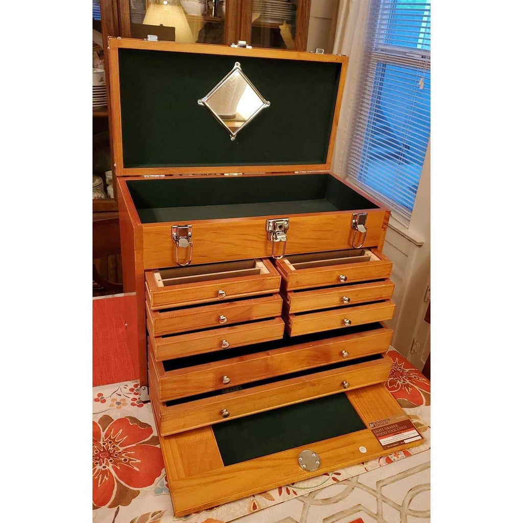 Windsor Design Machinist Eight Drawer Hardwood Toolbox Lockable Chest F70643