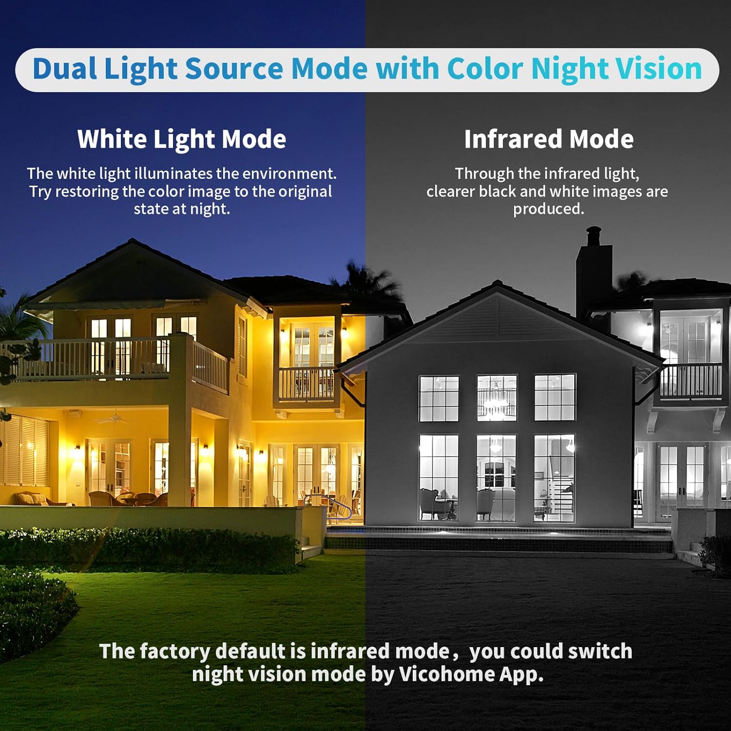 Hawkray Security Camera Wireless Outdoor, Solar Powered, Pan Tilt, Color Night Vision D398804