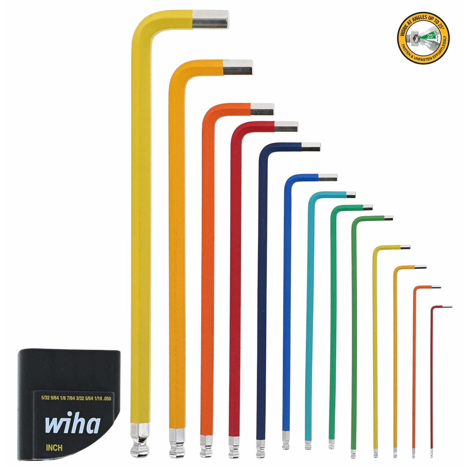 Wiha Color-Coded Ball End Hex L Key Set Inch O352189