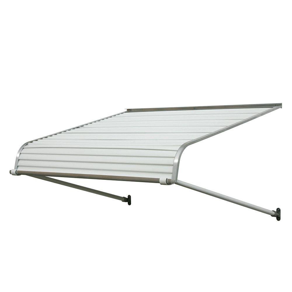 NuImage Awnings 5 ft. 1100 Series Door Canopy Aluminum Awning (12 in. H x 42 in. D) in White