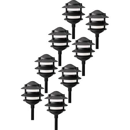Paradise Gl22764 Low Voltage Cast Aluminum 11W Path Light (Black, 8 Pack)
