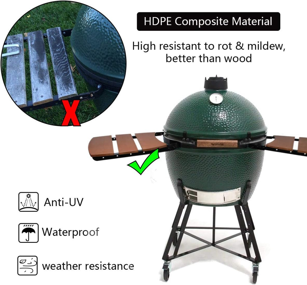 Dracarys Grill Side HDPE Shelves for Big Green Egg, 3 Slats H18141