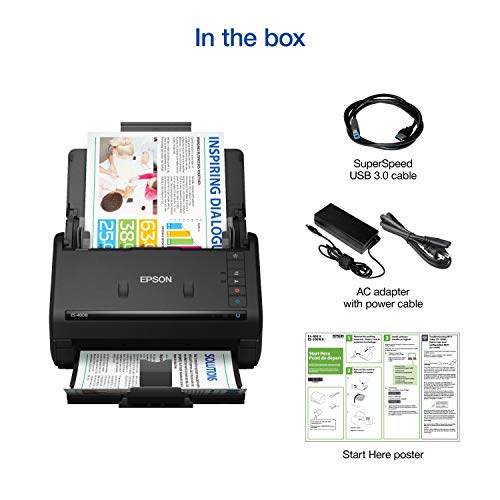 Epson Workforce ES-400 II Color Duplex Desktop Document Scanner for PC and Mac L92747