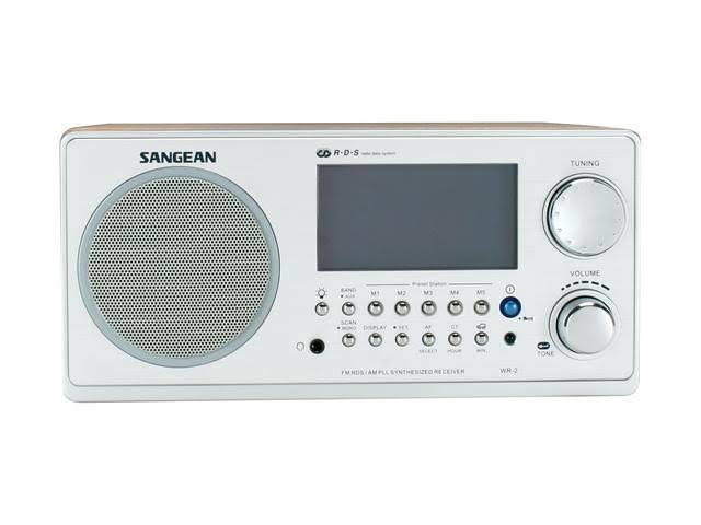Sangean WR-2 FM/AM Wooden Table Top Digital Tuning Receiver, Walnut F242