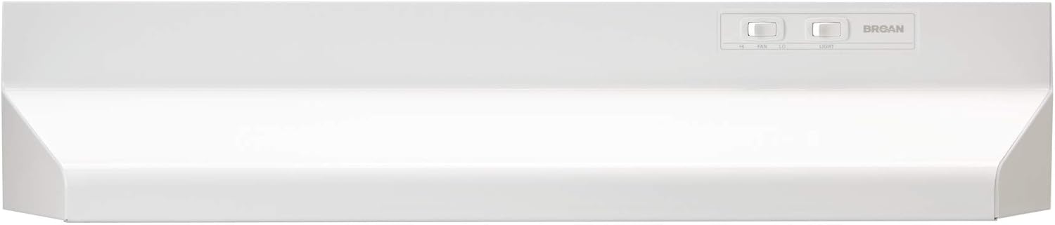 Broan-NuTone 42-inch Under-Cabinet Range Hood with 2-Speed Exhaust Fan and Light, White V7148