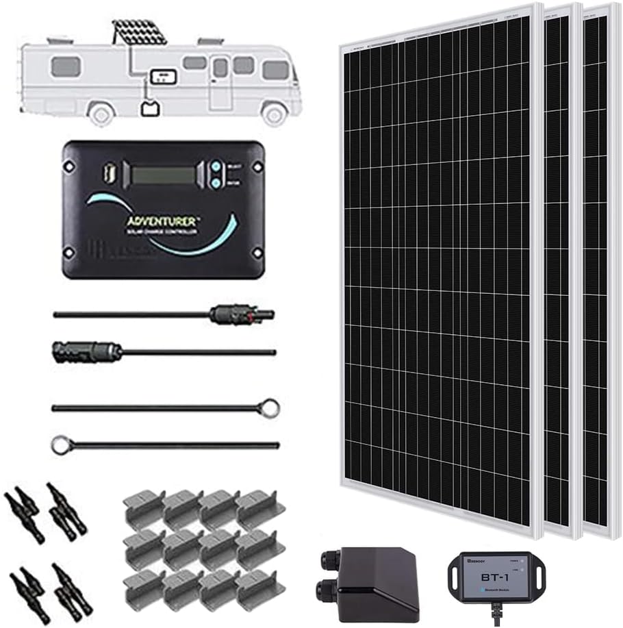 Renogy 400W 12V Monocrystalline Solar RV Kit with 30A PWM Charge Controller Z6385