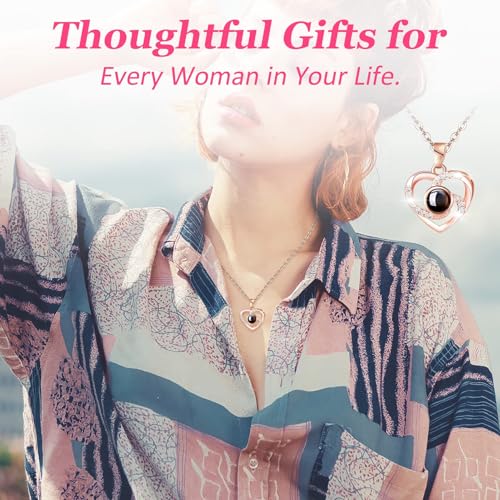 Preserved Red Rose with Necklace and Light for Mom Q61995