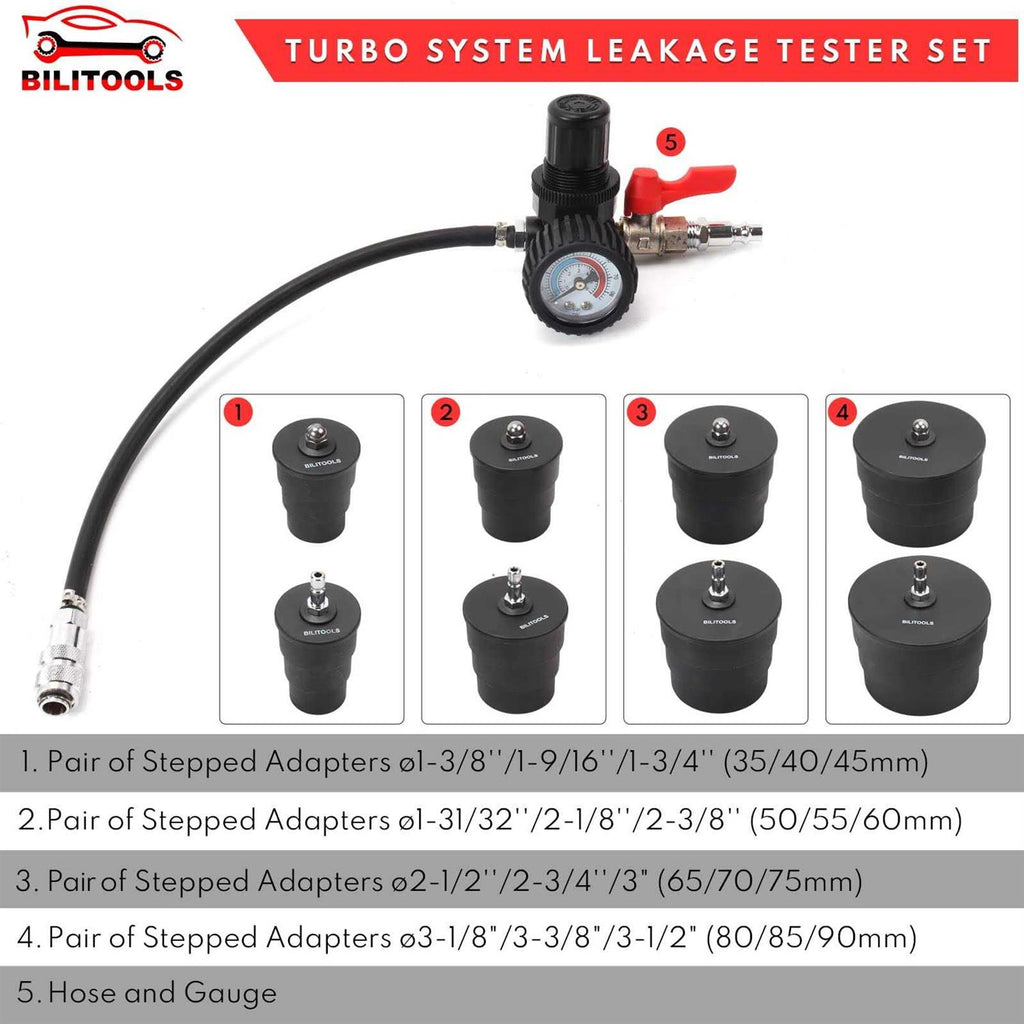 BILITOOLS 9-Piece Turbo System Leakage Tester Set O67734