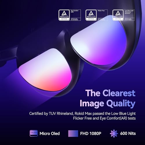 Rokid Max AR Glasses with Micro-OLED Virtual Theater and 50° FOV B70964