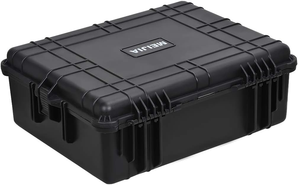 MEIJIA Portable Waterproof Protective Hard Case,Camera Case With Customizable Fit Foam Insert, Elegant Black, 24.25X19.43X8.68