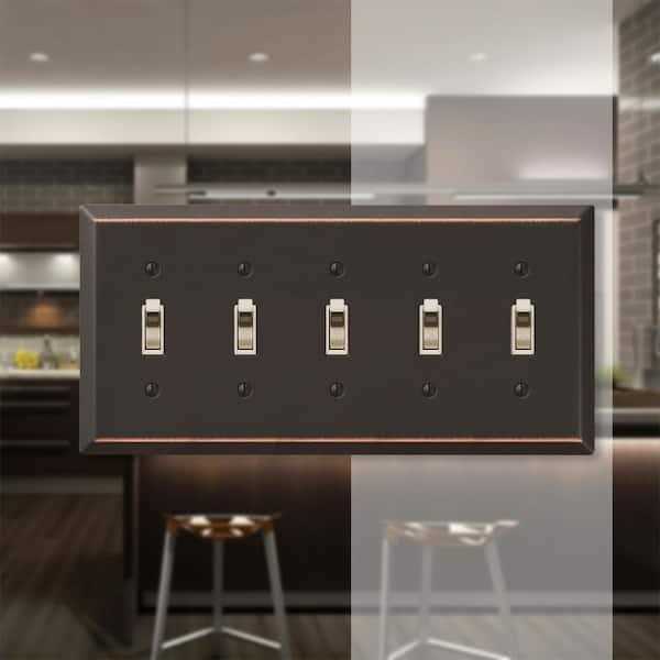 Amerelle 163t5db Century Wallplate 5 Toggle M925121