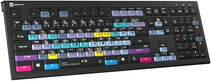 LogicKeyboard American English Nero PC Slim Line Keyboard for Blackmagic DaVinci Resolve B6807