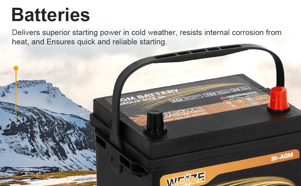 Weize Platinum AGM Battery BCI Group 35, 650CCA Y238491