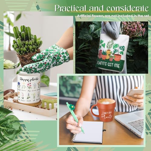 Plant Lover Mother's Day Gift for Women, Plant Gift Box with Mug, Tote Bag, Journal, Pot, Card, Gloves, and Pen I179