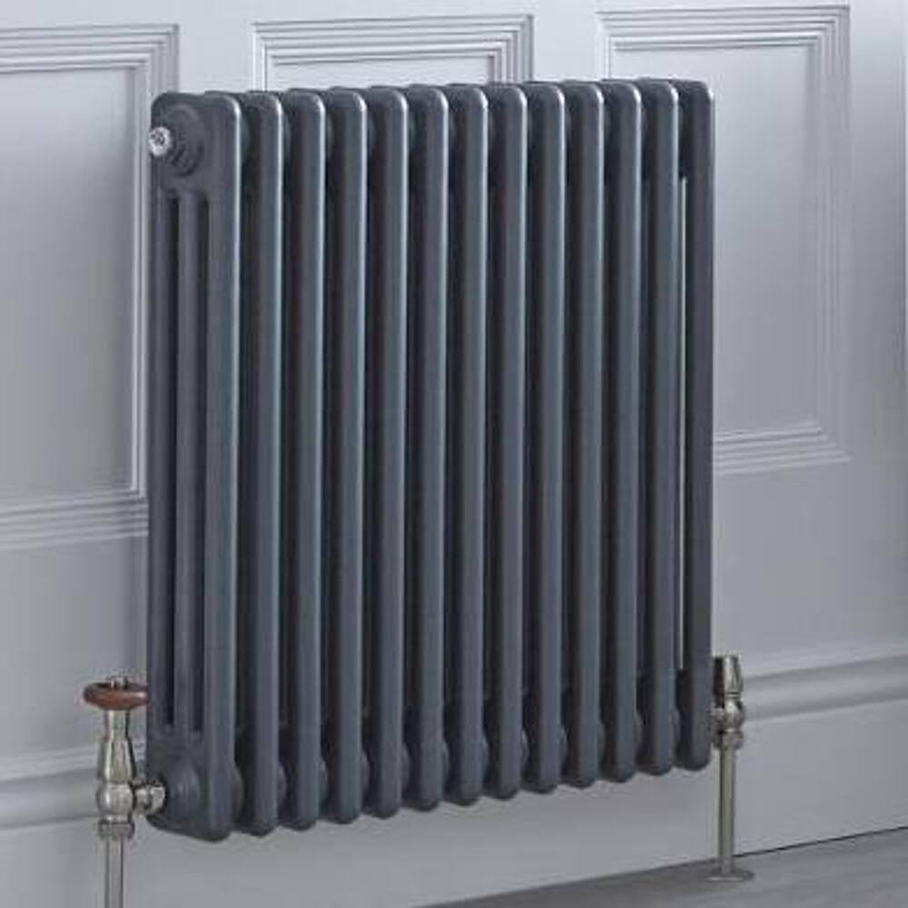 Hudson Reed Regent - Cast Iron Electric Radiator - 24x22 x 23x22 - Horizontal European Design - Anthracite