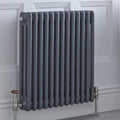 Hudson Reed Regent - Cast Iron Electric Radiator - 24x22 x 23x22 - Horizontal European Design - Anthracite