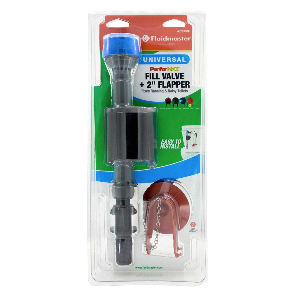 Fluidmaster PerforMAX Universal Toilet Fill Valve and 2 Inch Flapper Repair Kit F795
