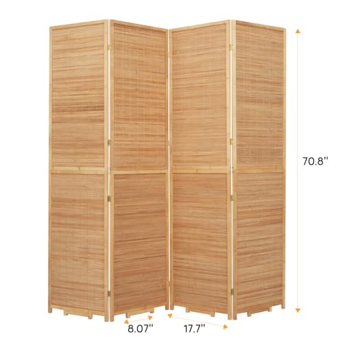 Bamboo Room Divider Folding Privacy Screen 4 Panel Brown R433280